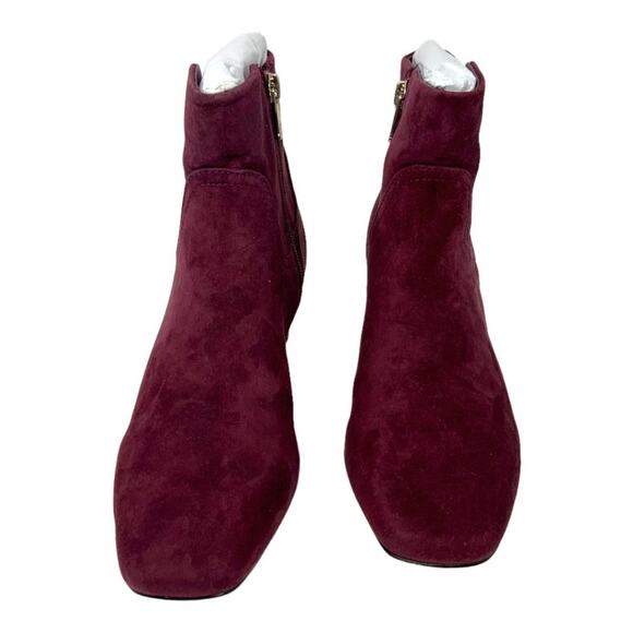 Draper James Bethany Suede Cylinder Block Heel Bootie Burgundy 8 NWT $175 MSRP - Picture 6 of 8